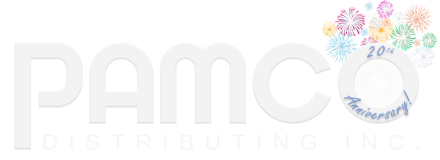 Pamco Logo 20th Anniversary WHITE