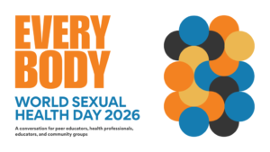 World Sexual Health Day 2026 graphic featuring the theme “Every Body,” promoting sexual health awareness for educators, health professionals and community groups.